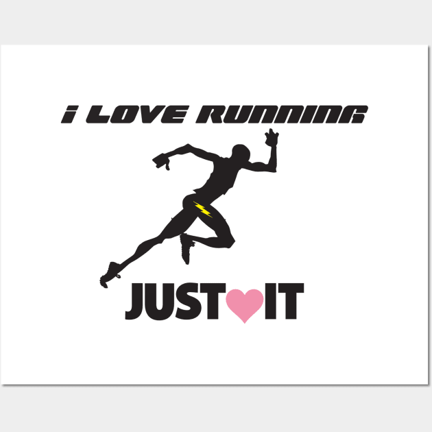 I Love Running Wall Art by keshanDSTR